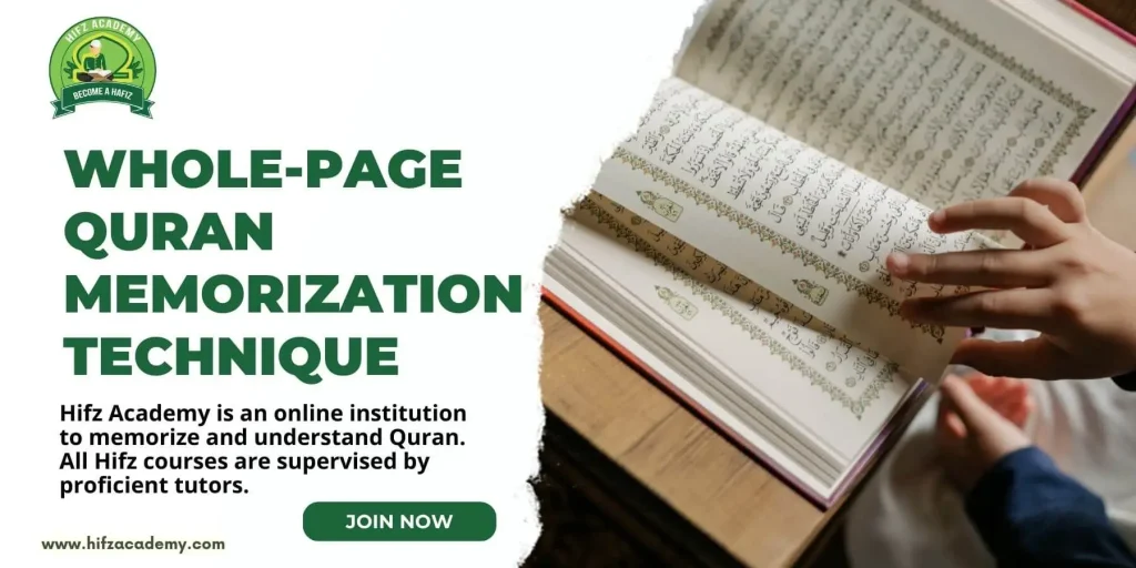 Whole-Page Quran Memorization Technique